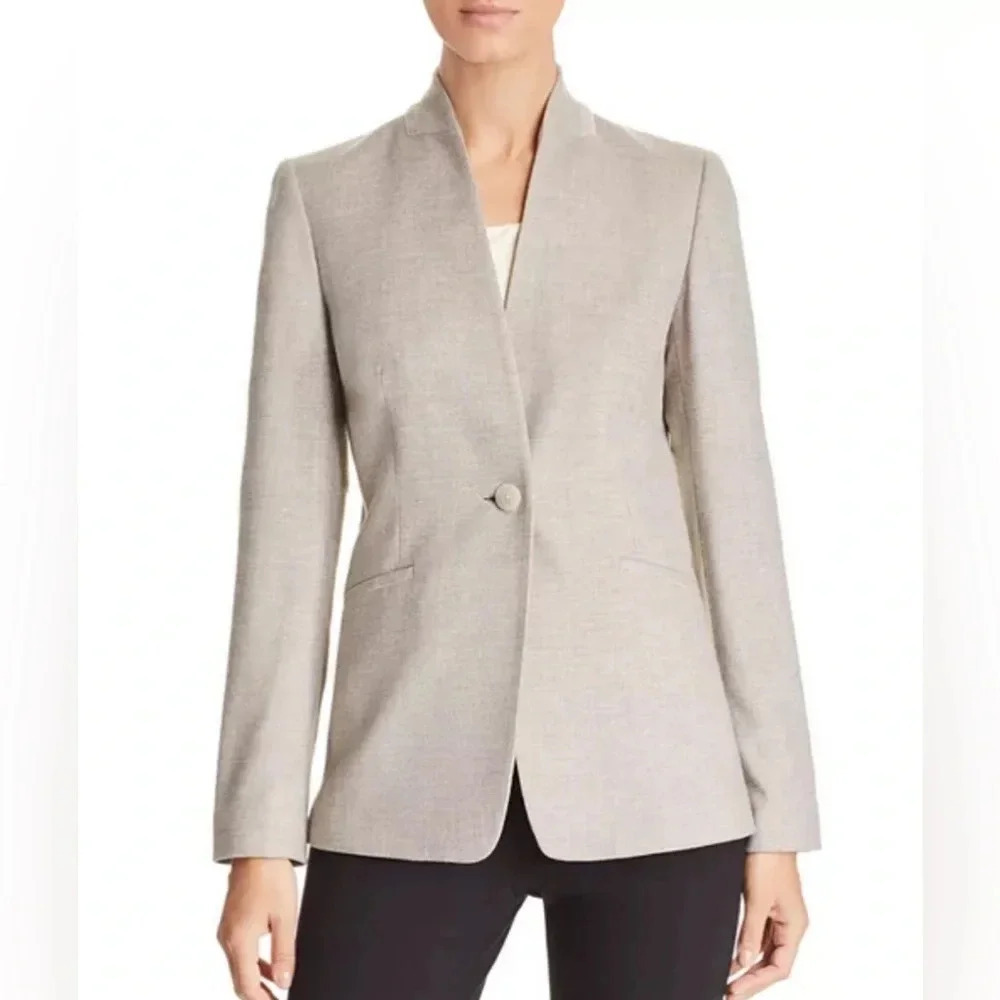 Lafayette 148 | Darcy Blazer Jacket Women size 10 wool cashmere stretch Piana